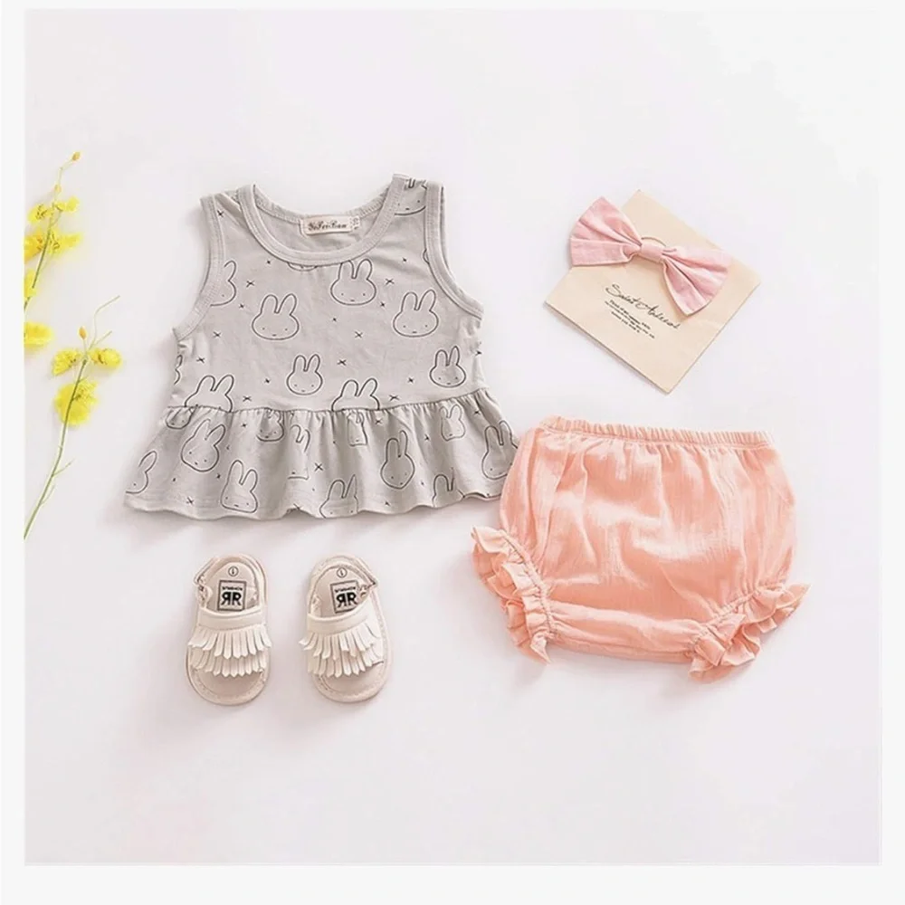 Peach Ruffled Baby Bloomers